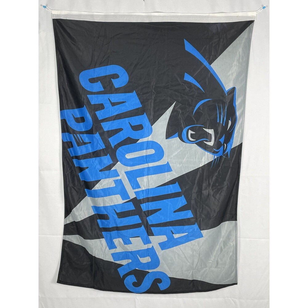Carolina Panthers NFL Fan Flag Banner Football Team Wall Decor Black Blue Silver